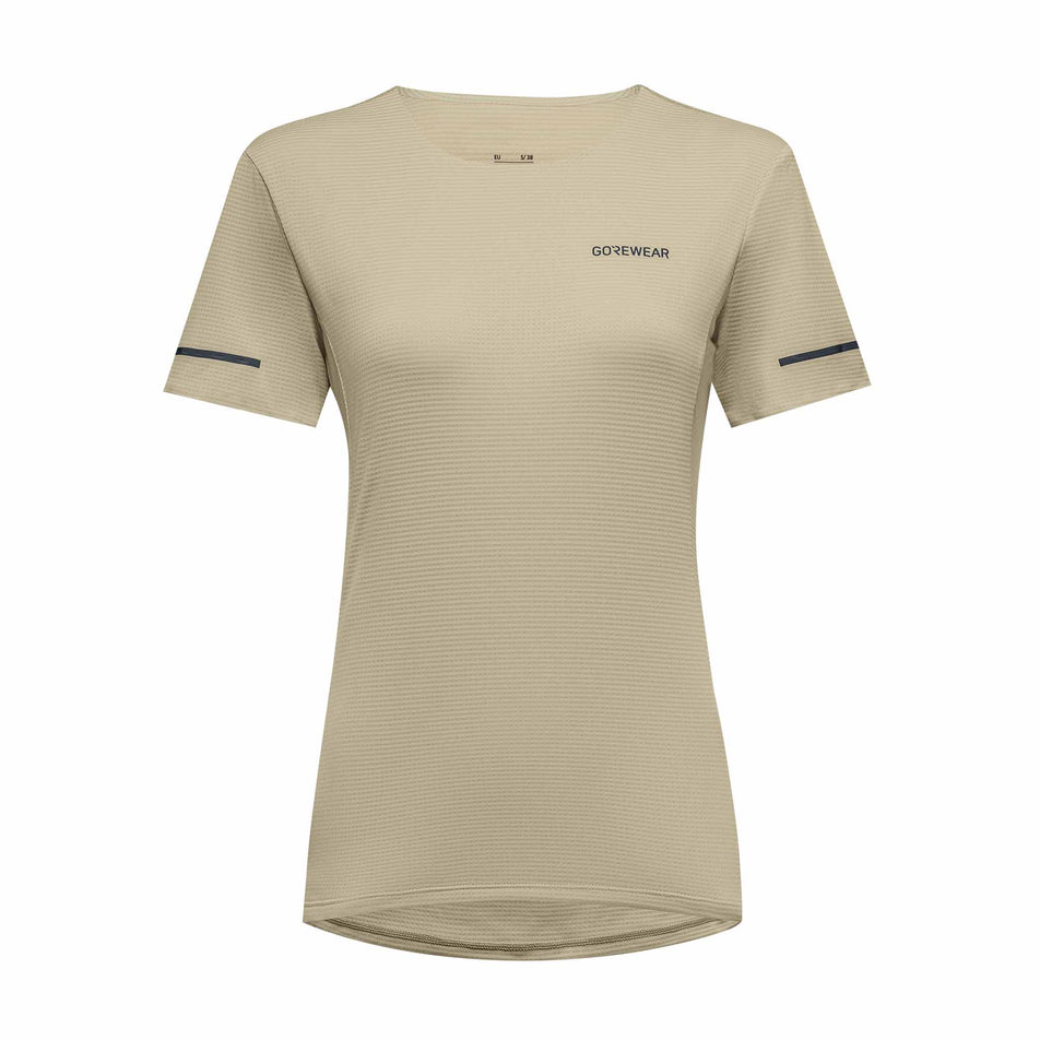 The front of the GOREWEAR Women's Contest 2.0 Tee in the Tech Beige colourway. (8609552335010)