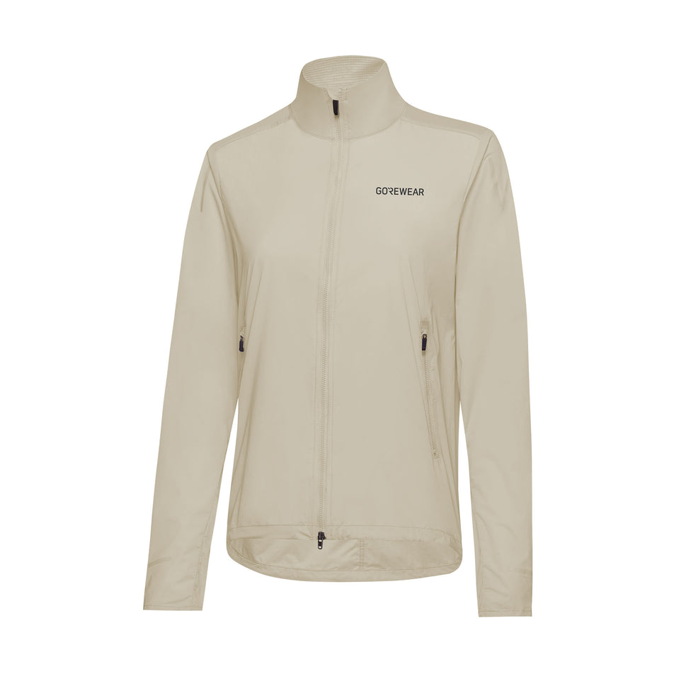 The front of the GOREWEAR Women's Concurve Windbreaker in the Tech Beige colourway. (8604909568162)