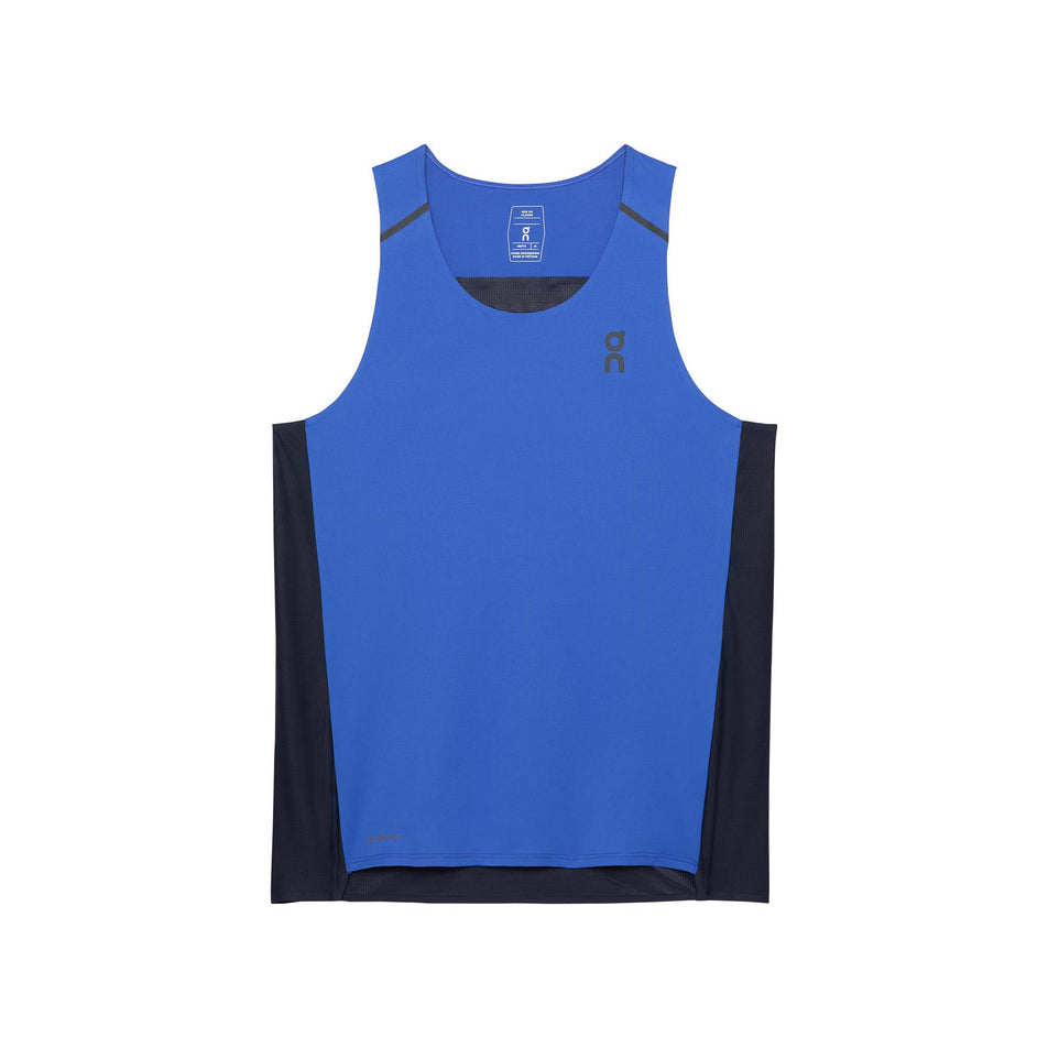 Front view of the On Men's Performance Tank in the Zaffre/Navy colourway. (8715760107682)