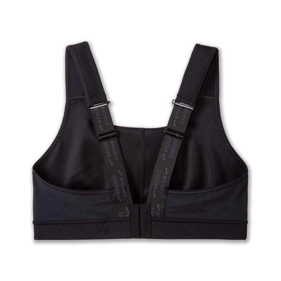 Back view of the Brooks Women's Convertible 2.0 Sports Bra in the Black colourway. (8636795551906)