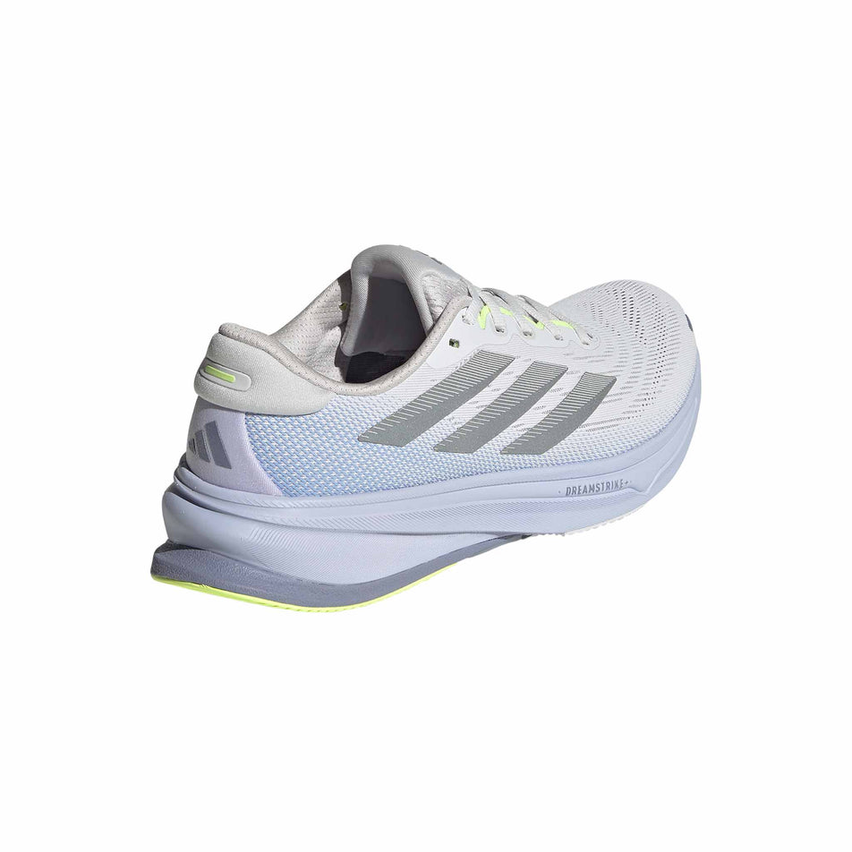 Lateral view of the right shoe from a pair of adidas Women's Supernova Rise 2 Running Shoes in the Dash Grey/Matte Silver/Silver Violet colourway. (8618634903714)