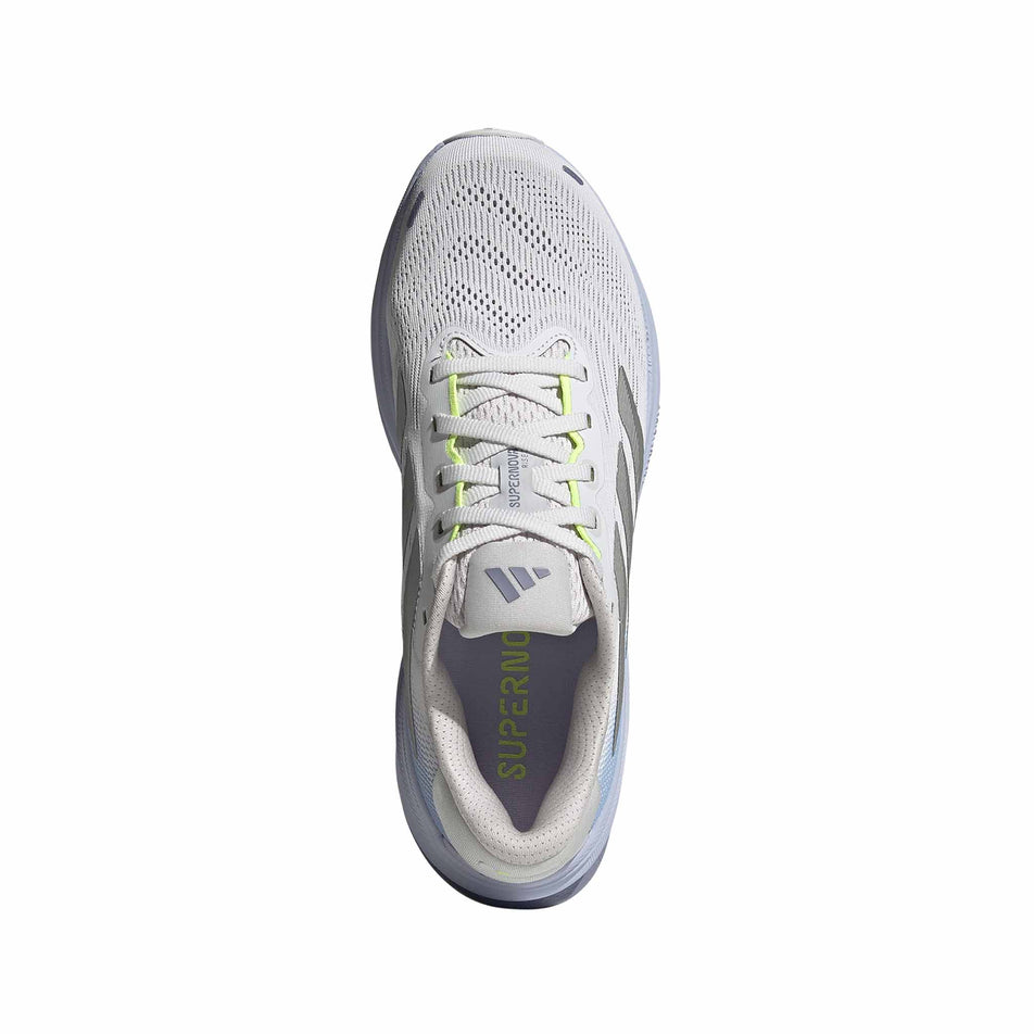 The upper of the right shoe from a pair of adidas Women's Supernova Rise 2 Running Shoes in the Dash Grey/Matte Silver/Silver Violet colourway. (8618634903714)