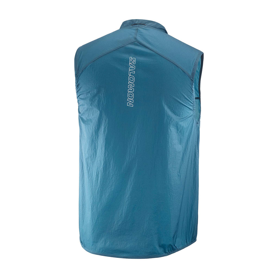 Back view of a Salomon Men's Sense Aero Wind Vest in the Deep Dive colourway (8157820977314)
