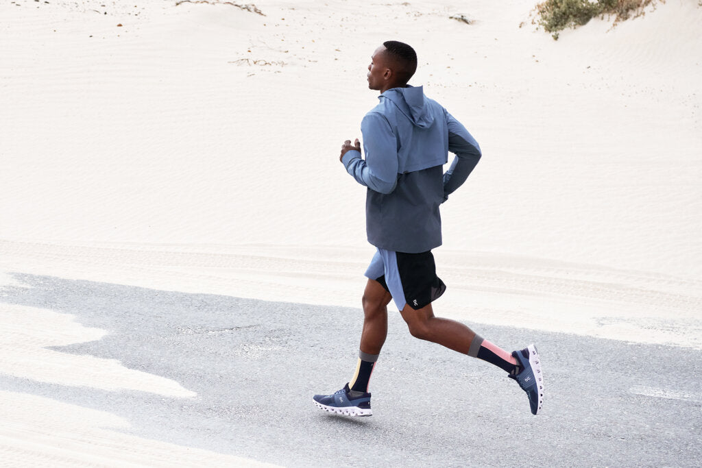 Man running in ON shorts