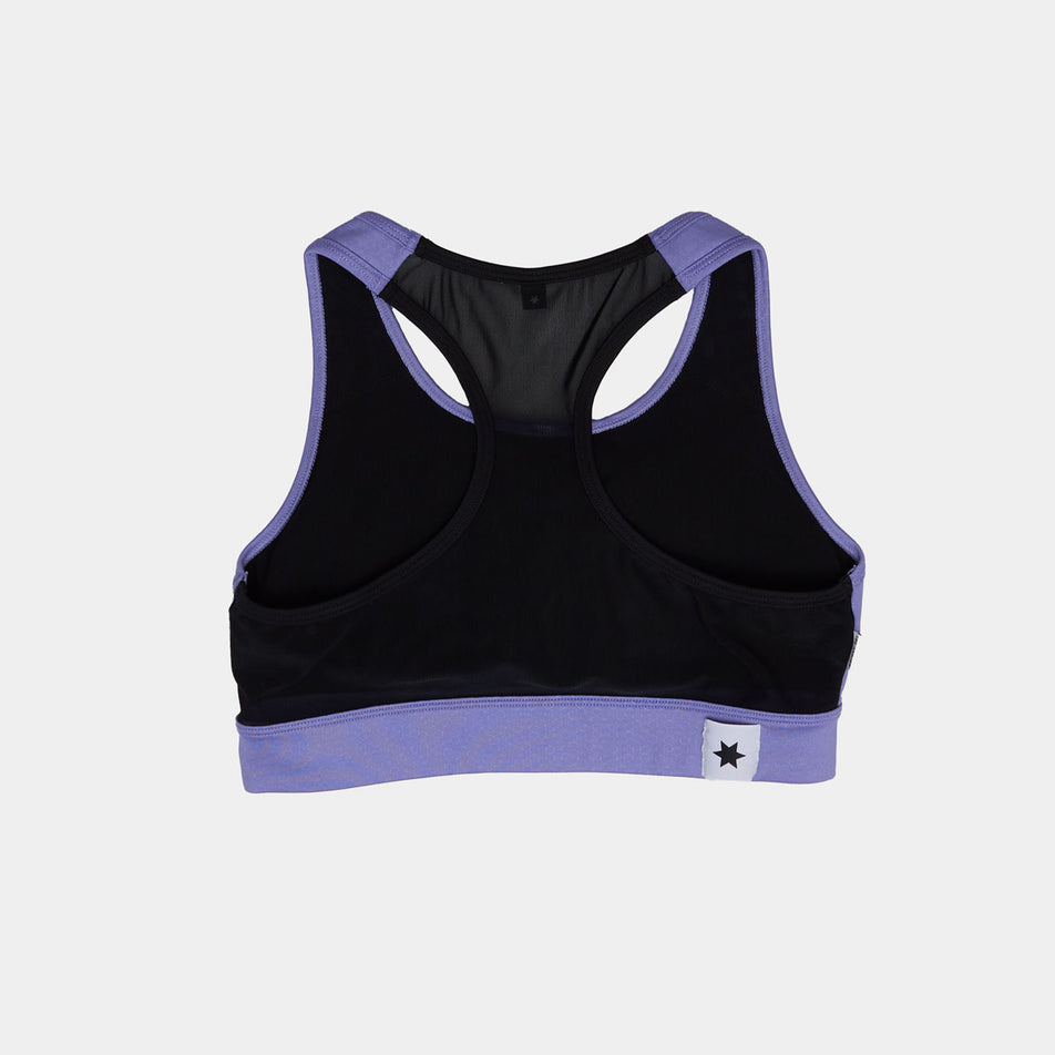 The back of the SAYSKY Women's Logo Combat Sports Bra in the Purple colourway. (8602075693218)
