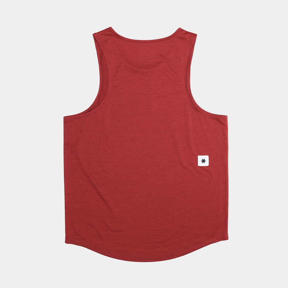 Back view of the SAYSKY Men's Logo Combat Pro Singlet in the Red colourway. (8730910490786)