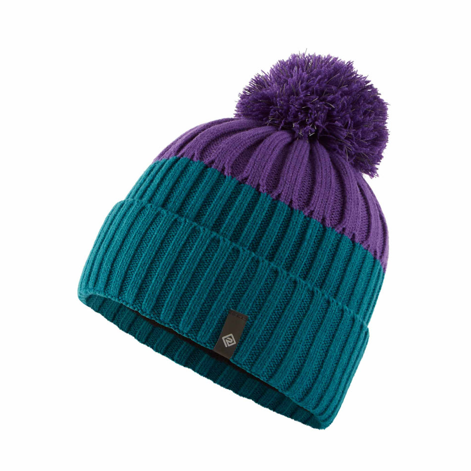 Front view of the Ronhill Unisex Bobble Hat in the Marine/Regal Purple colourway.  (8491313430690)