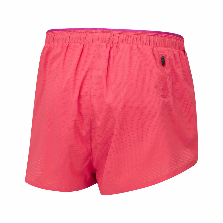 The back of the Ronhill Women's Tech Race Short in the Sunset/Razzmatazz colourway. (8583360315554)