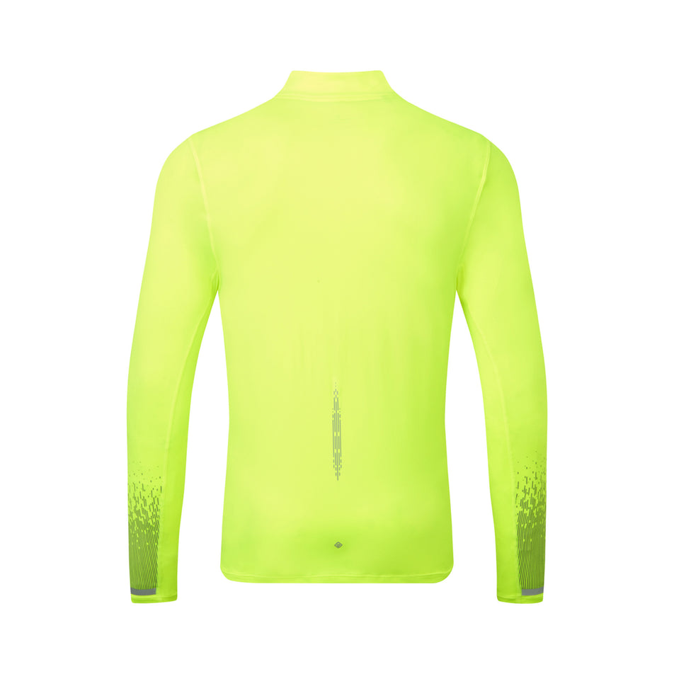 Back view of a Ronhill Men's Tech Reflect 1/2 Zip in the Fluo Yellow/Reflect colourway. (8469627207842)