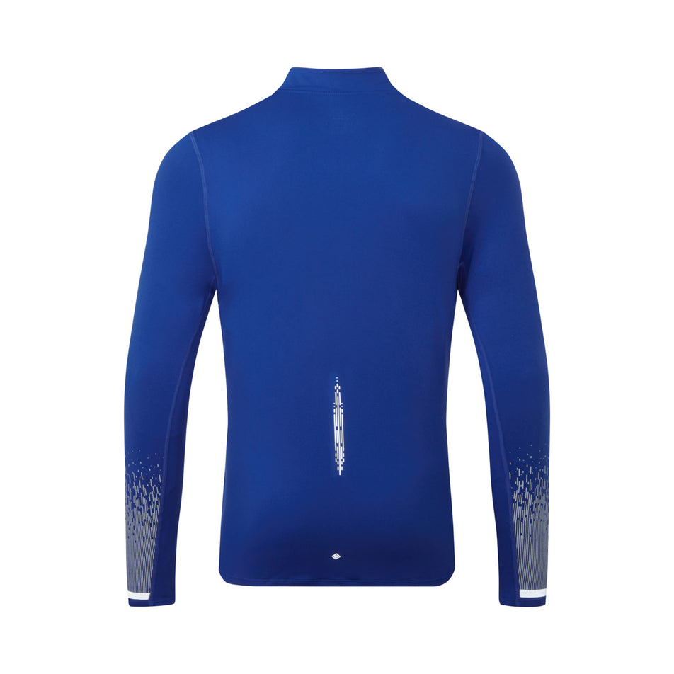 Back view of a Ronhill Men's Tech Reflect 1/2 Zip in the Ocean/Reflect colourway. (8469639135394)
