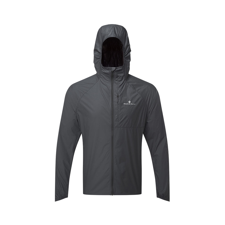 Front view of the Ronhill Men's Tech All-Terrain Jacket in the All Black colourway. (8563617431714)