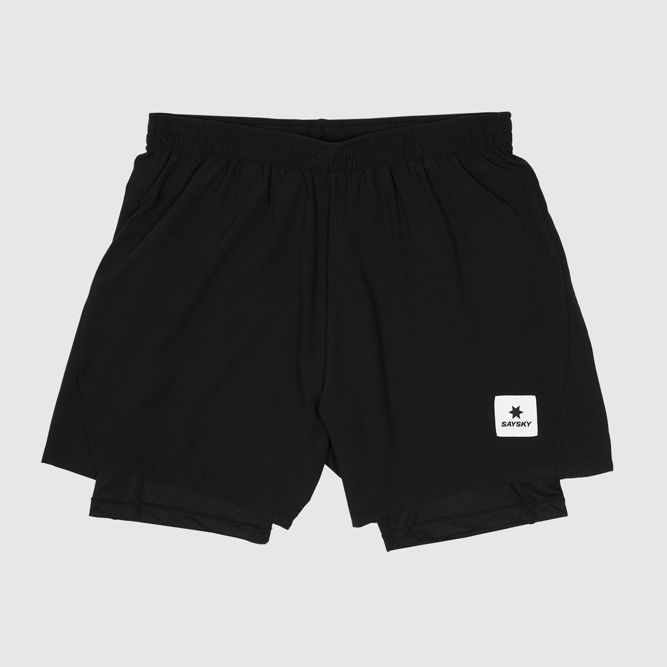 Front view of a pair of the SAYSKY Men's 2 In 1 Pace Shorts 5
