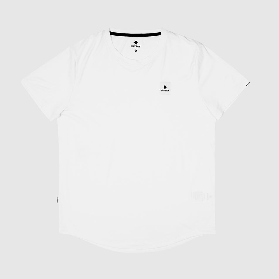 Front view of the SAYSKY Men's Clean Combat Pro T-Shirt in the White colourway. (8602103316642)